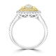 1.08ct Yellow Diamond Rings with 0.56tct Diamond set in 14K Two Tone Gold