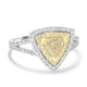 1.08ct Yellow Diamond Rings with 0.56tct Diamond set in 14K Two Tone Gold