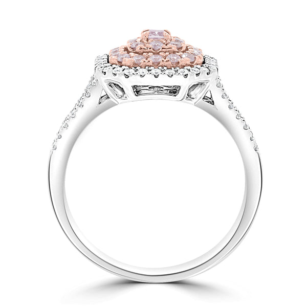 0.09ct Pink Diamond Rings with 0.54tct Diamond set in 14K Two Tone Gold