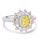 0.25ct Yellow Diamond Rings with 1.02tct Diamond set in 14K Two Tone Gold