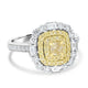 0.28ct Yellow Diamond Rings with 1.08tct Diamond set in 14K Two Tone Gold