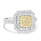 0.4ct Yellow Diamond Rings with 0.88tct Diamond set in 14K Two Tone Gold