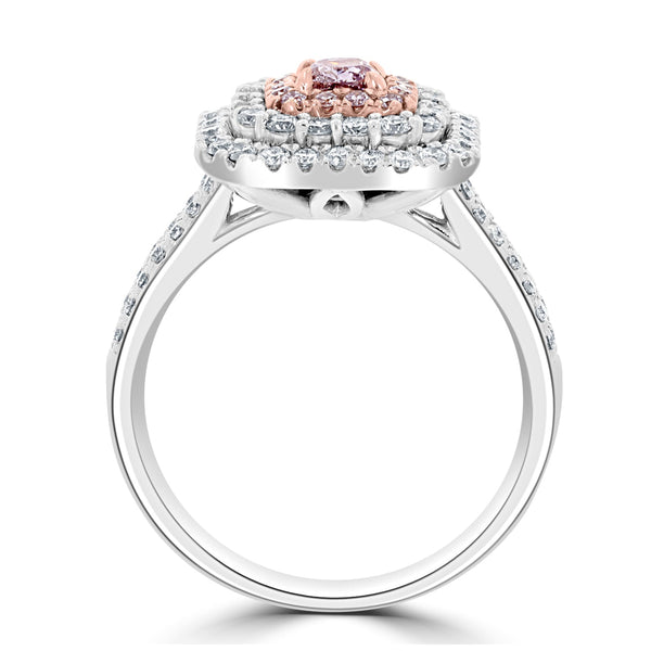 0.33ct Pink Diamond Rings with 0.92tct Diamond set in 14K Two Tone Gold