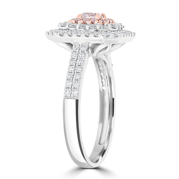 0.33ct Pink Diamond Rings with 0.92tct Diamond set in 14K Two Tone Gold