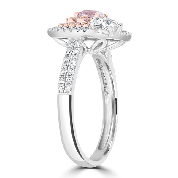 0.52ct Pink Diamond Rings with 0.85tct Diamond set in 14K Two Tone Gold