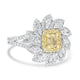 0.51ct Yellow Diamond Rings with 1.15tct Diamond set in 14K Two Tone Gold