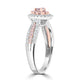 0.22ct Pink Diamond Rings with 0.46tct Diamond set in 14K Two Tone Gold