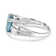 8.95 Blue Zircon Rings with 0.71tct Diamond set in 14K White Gold