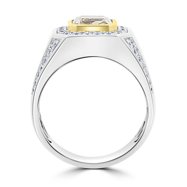 3.01ct Yellow Diamond Ring with 0.69ct Diamonds set in 14K Two Tone