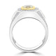 2ct Yellow Diamond Ring with 0.88ct Diamonds set in 14K Two Tone