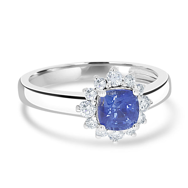 1.05ct Sapphire Rings with 0.29tct Diamond set in 14K White Gold