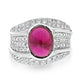 2.58ct Pink Tourmaline Rings with 0.64tct Diamond set in 14K White Gold