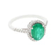 1.75ct Emerald ring with 0.21tct diamonds set in 14kt white gold