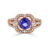 1.63ct Tanzanite ring with 0.41tct diamonds set in 14K rose gold