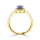 0.99ct SApphire Ring with 0.34tct Diamonds set in 14K Yellow Gold