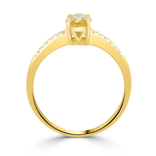 0.92ct Sapphire Rings with 0.05tct diamonds set in 14KT yellow gold