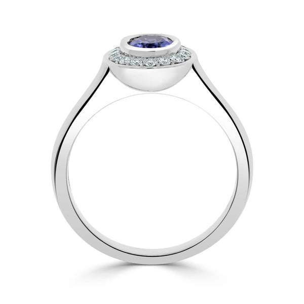 0.77ct Tanzanite Rings  with 0.15tct diamonds set in 14kt white gold