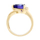 3.16ct Tanzanite ring with 0.12tct diamonds set in 14kt yellow gold