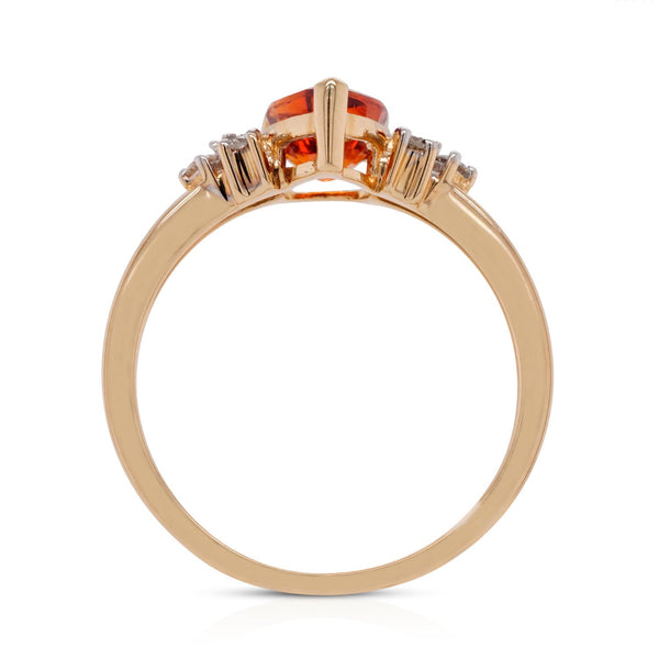 1.68ct Mandarin Garnet Ring With 0.12tct Diamonds In 14K White Gold