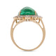 Princess Diana Halo 8.38Ct Emerald Oval And 0.44Tct Diamond 14Kt Yellow Gold Ring
