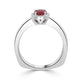 0.57Ct Ruby Ring With 0.09Tct Diamonds Set In 14K White Gold