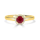 0.52Ct Ruby Ring With 0.09Tct Diamonds Set In 14K Yellow Gold