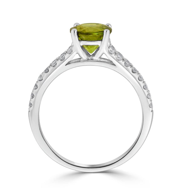 1.46ct Sphene ring with 0.33tct diamonds set in 14K white gold