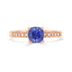 1.18Ct Sapphire Ring With 0.06Ct Diamonds Set In 14K Rose Gold