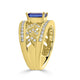 1.52ct Tanzanite ring with 0.75tct diamonds set in 14K yellow gold