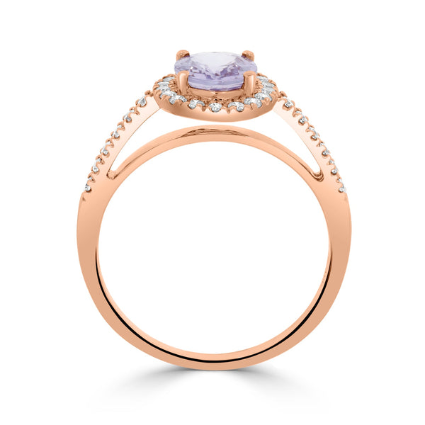 1.39ct Sapphire Rings with 0.26tct diamonds set in 18KT rose gold