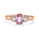 1.08ct Sapphire Rings with 0.18tct diamonds set in 18KT rose gold
