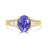 1.75Ct Tanzanite Ring With 0.38Tct Diamonds Set In 14K Yellow Gold