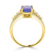 1.75Ct Tanzanite Ring With 0.38Tct Diamonds Set In 14K Yellow Gold