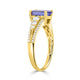 1.75Ct Tanzanite Ring With 0.38Tct Diamonds Set In 14K Yellow Gold
