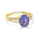 1.75Ct Tanzanite Ring With 0.38Tct Diamonds Set In 14K Yellow Gold
