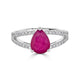 1.93ct Ruby ring with 0.31tct diamonds set in 14K white gold
