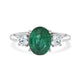 1.66ct Emerald ring with 0.38tct diamonds set in 14kt white gold