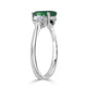 1.66ct Emerald ring with 0.38tct diamonds set in 14kt white gold