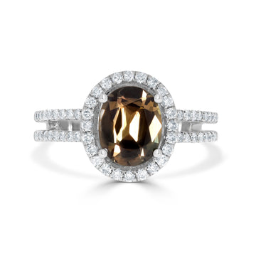 1.96ct Sapphire Rings with 0.40tct diamonds set in 14KT white gold