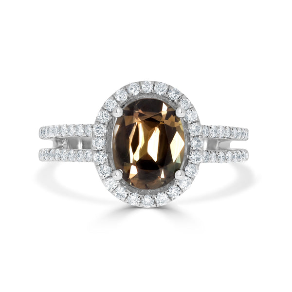 1.96ct Sapphire Rings with 0.40tct diamonds set in 14KT white gold
