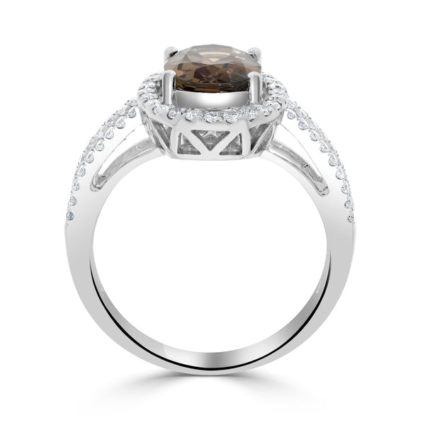 1.96ct Sapphire Rings with 0.40tct diamonds set in 14KT white gold