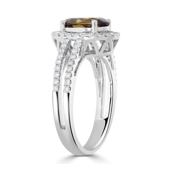 1.96ct Sapphire Rings with 0.40tct diamonds set in 14KT white gold