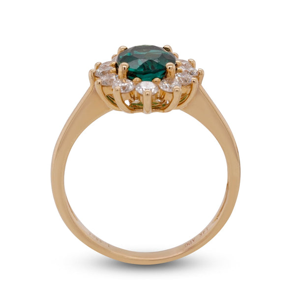 14K yellow gold ring 1.48ct Tourmaline with 0.65tct Daimond accents