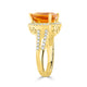 3.72 Fire Opal Rings with 0.57tct Diamond set in 14K Yellow Gold