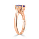 1.57 Tanzanite Rings with 0.26tct Diamond set in 14K Rose Gold