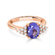 1.57 Tanzanite Rings with 0.26tct Diamond set in 14K Rose Gold