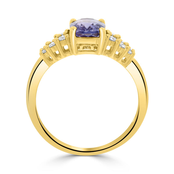 1.78ct Sapphire Rings  with 0.22tct diamonds set in 14KT yellow gold