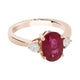2.29ct Rubellite Ring With 0.30tct Diamonds Set In 14K Rose Gold