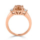 2.49ct Morganite ring with 0.30tct diamonds set in 14K rose gold