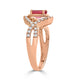 0.84ct Spinel ring with 0.39tct diamonds set in 14K rose gold